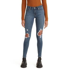 Levi's Womens Plus 711 Mid Rise Skinny Leg Jeans Lapis Decibel Size 24W NWT